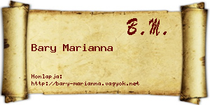Bary Marianna névjegykártya